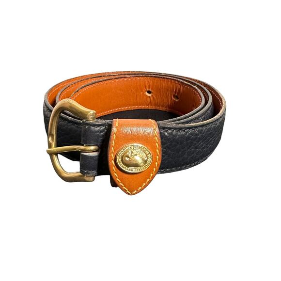 Dooney & Bourke Accessories - VTG Dooney & Bourke Womens Leather Belt Medium Black Tan